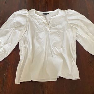 Banana republic white poplin puff sleeve top